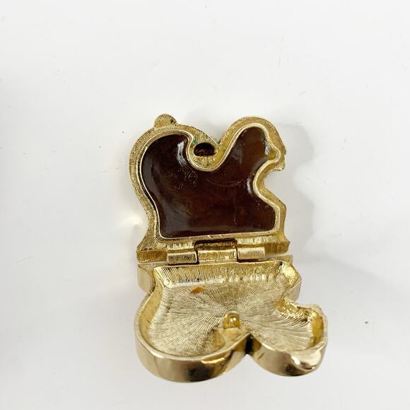 Vintage Sphinx Pavot Amun Solid Perfume Compact Gold Tone Egyptian Figural Rare - Picture 4 of 9